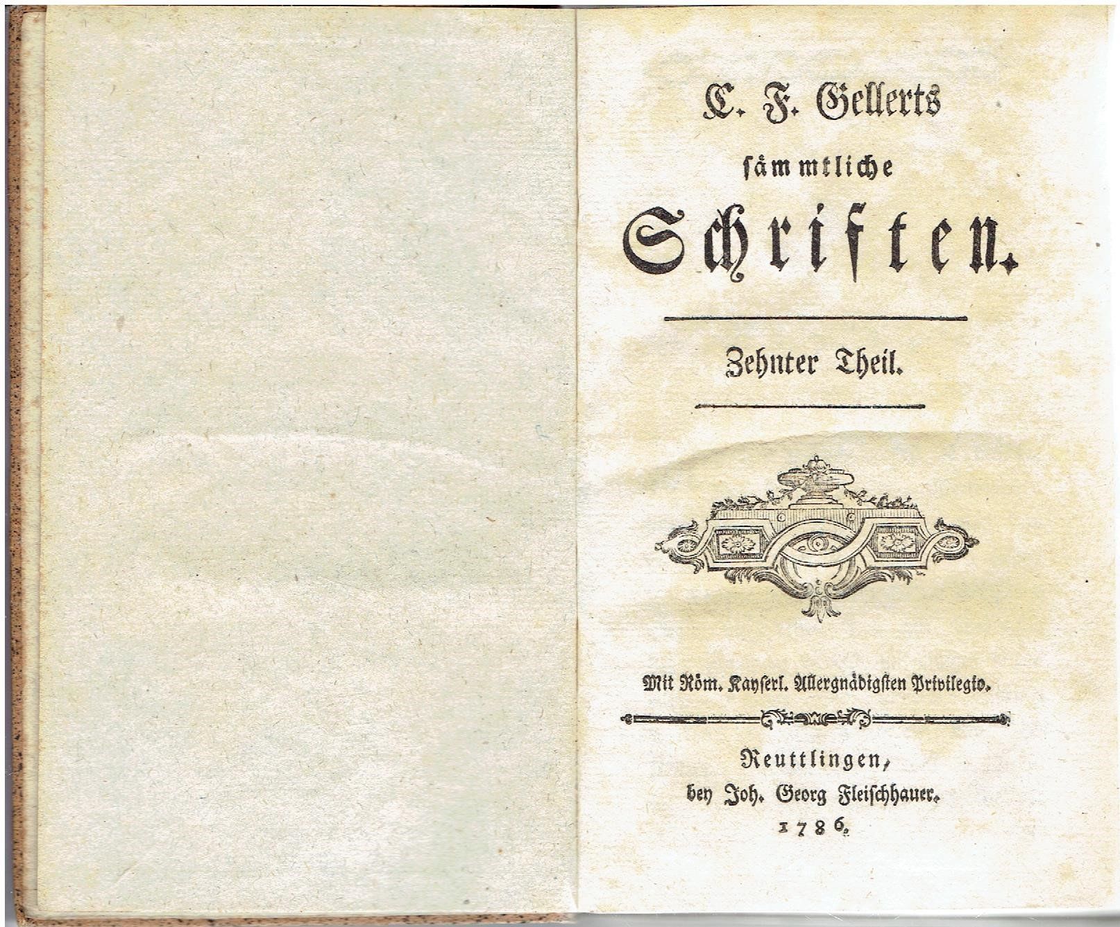 Libri: C.F. Gellert sämtliche Schriften 1786 – Usato da Flims - Dorf venduto da Stagediver