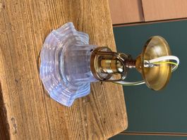 Deckenlampe Messing mit Glasschirm Vintage guter Zustand
