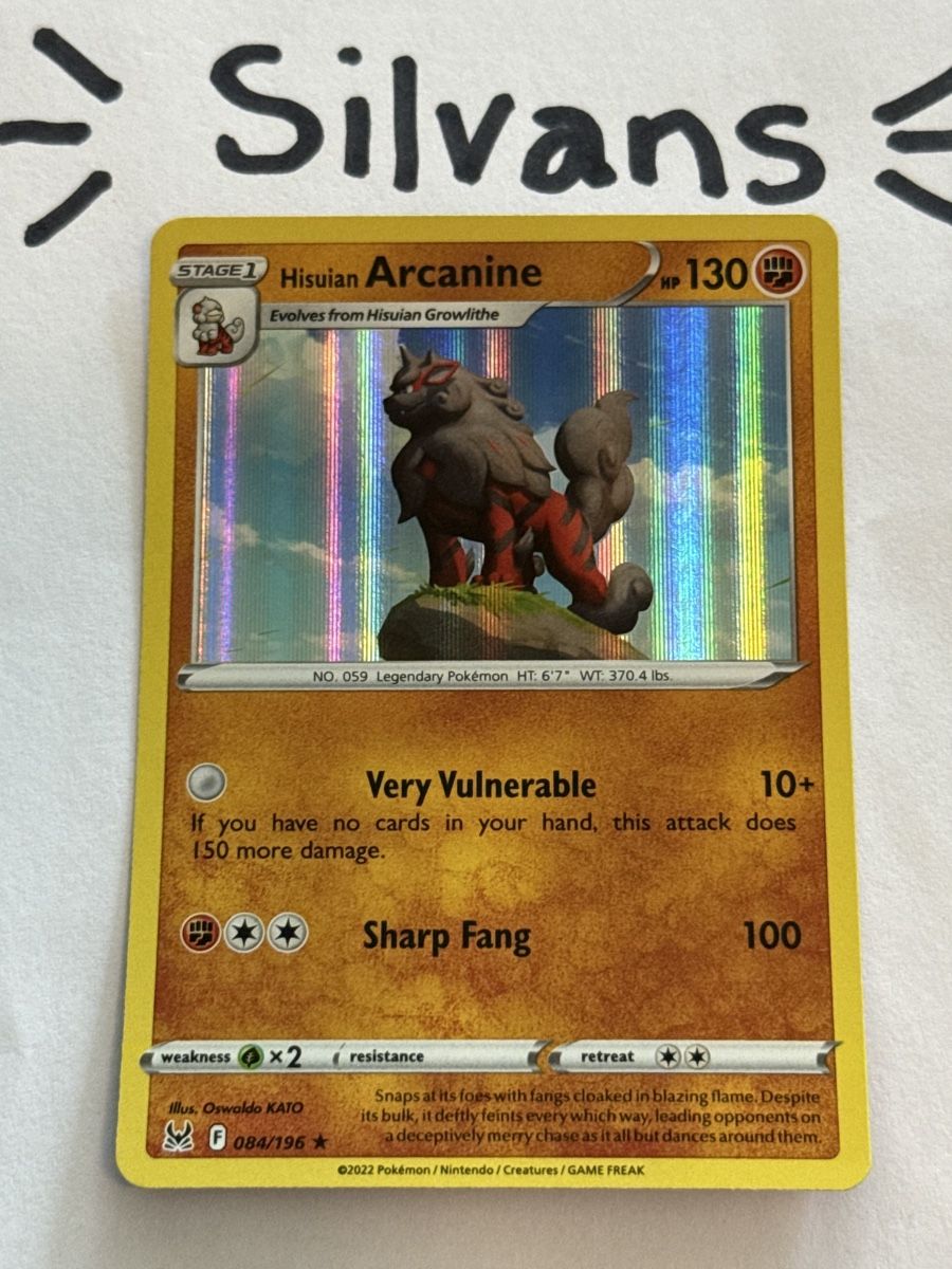Pokémon Carte collezionabili: Arcanine Holo 084/196 Lost Origin Englisch – Nuovo (secondo la descrizione) da Wil SG venduto da Silvans