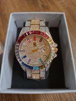 Montre GG Luxe avec strass arc-en-ciel, NEUVE