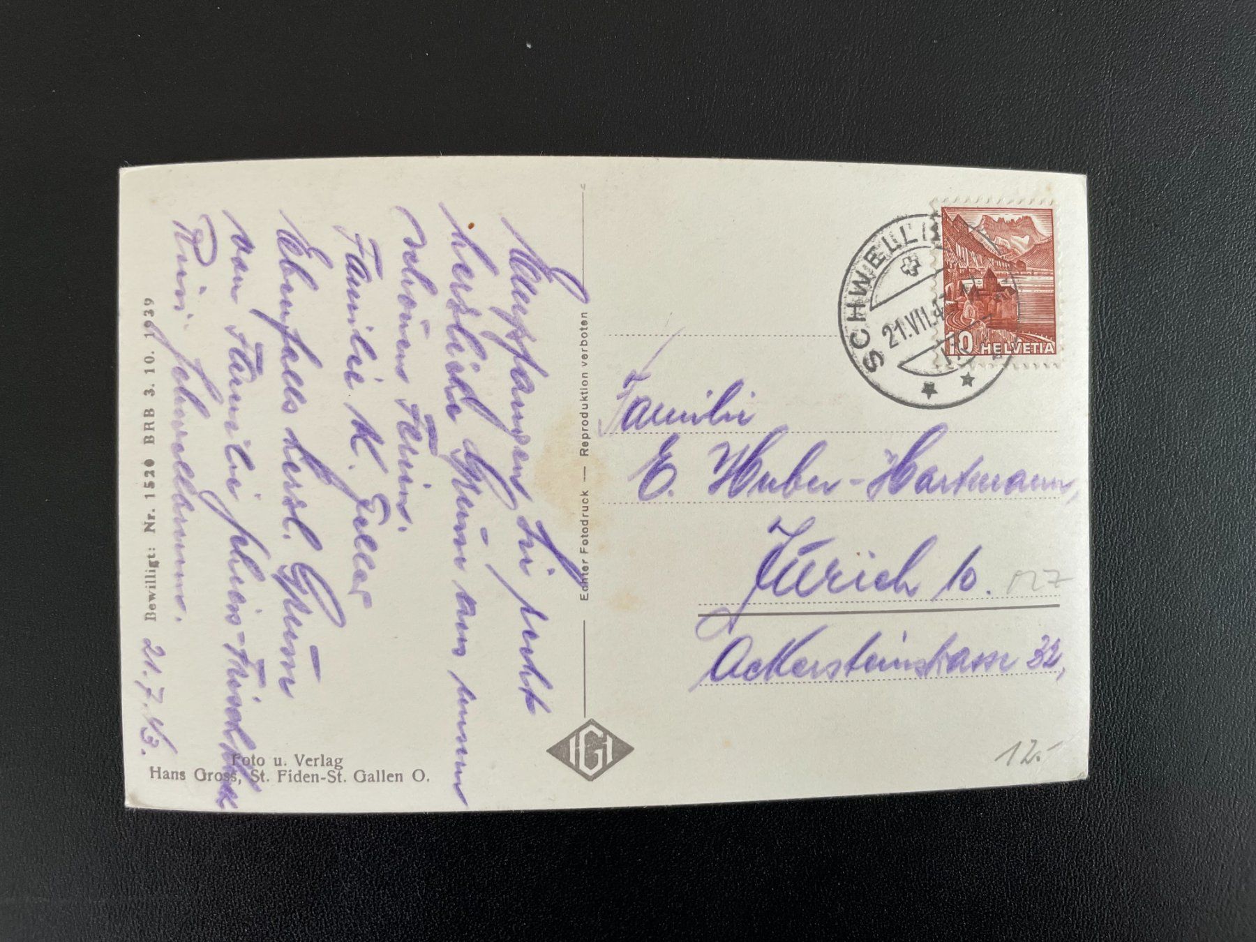 Cartoline postali: AK AR Schwellbrunn mit Säntiskette – Usato da Thal venduto da Danny82 1