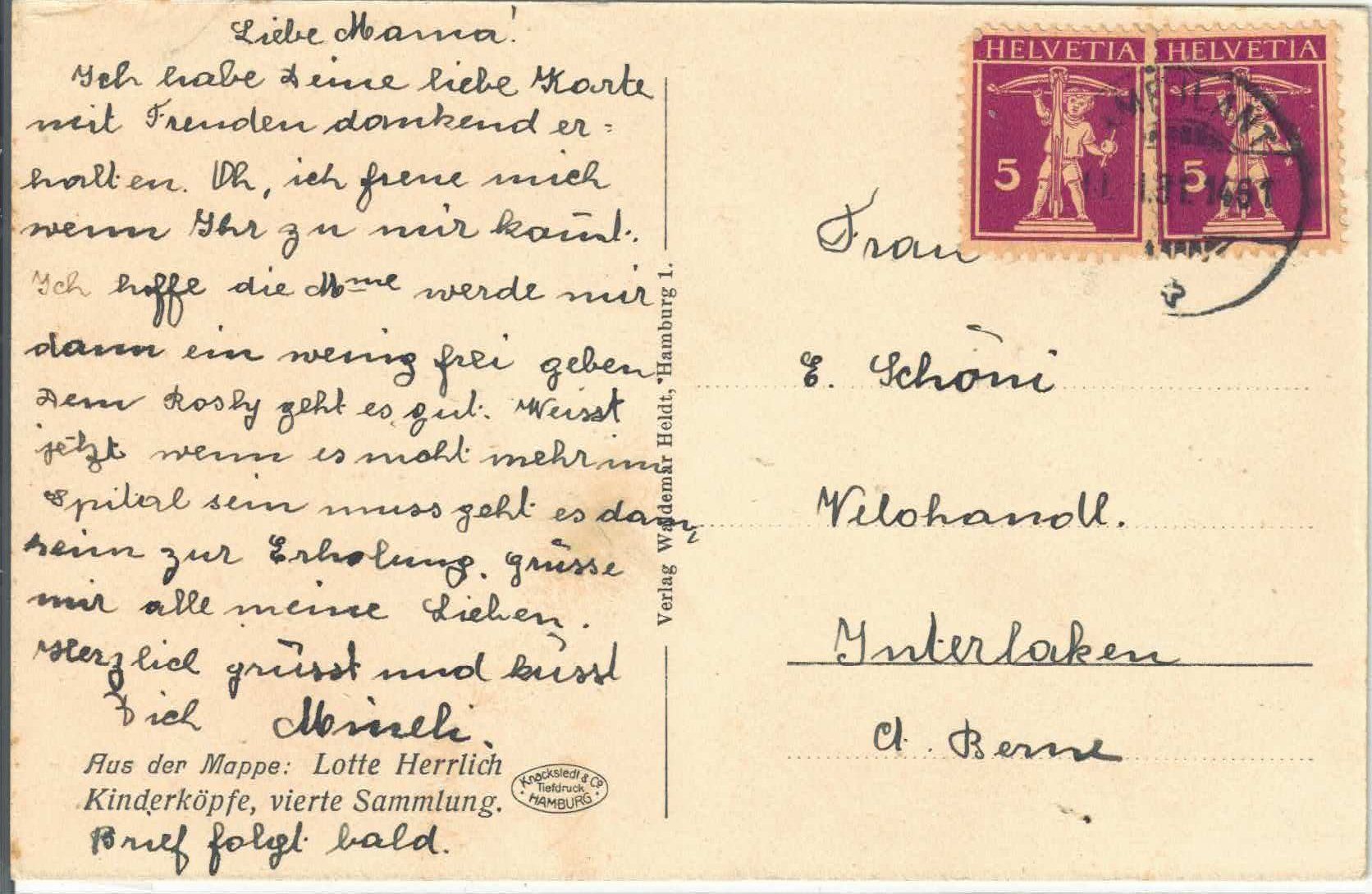 Cartes postales: Lotte Herrlich - Kinderköpfe – D'occasion à Ettingen par Kartenplanet 1