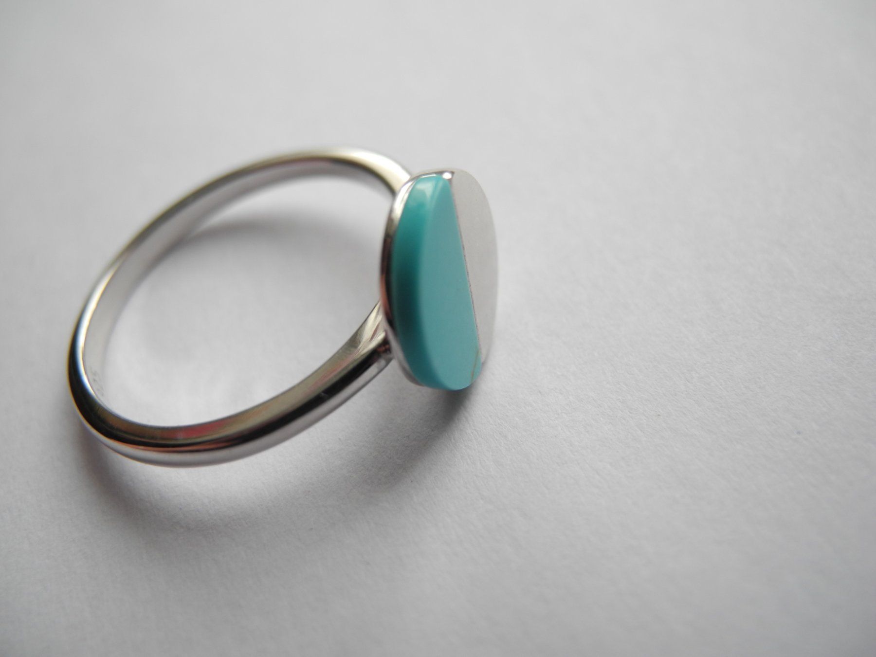 Anelli: Ring 925 Silber  mit echtem Türkisstein – Usato da Balsthal venduto da qwer24 4