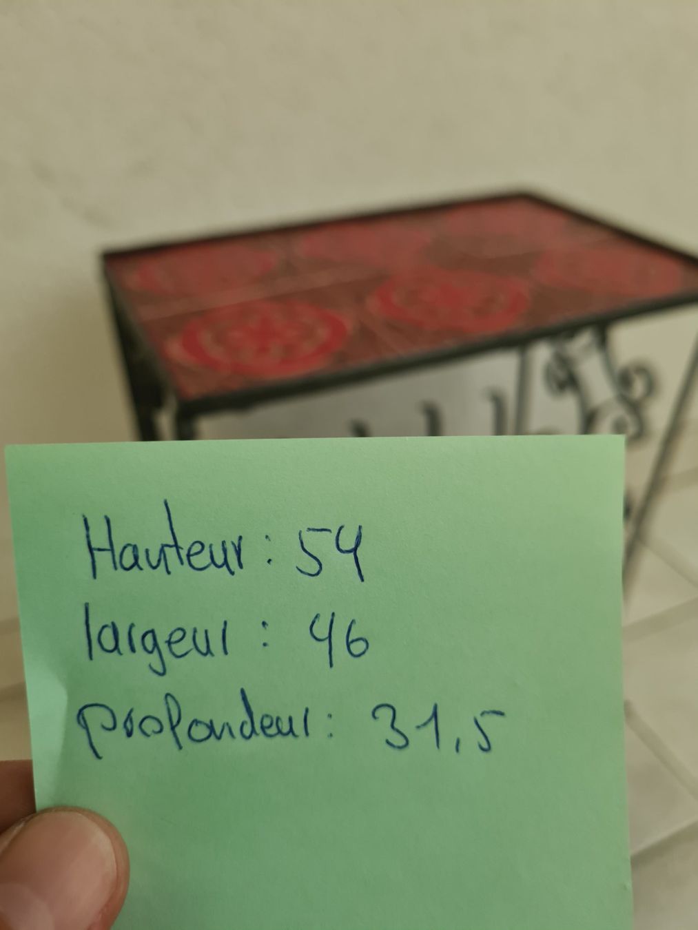 Tische: Table d'appoint fer forgé et carreaux rouges décorés – Gebraucht aus Monthey von 187-zeroo 9