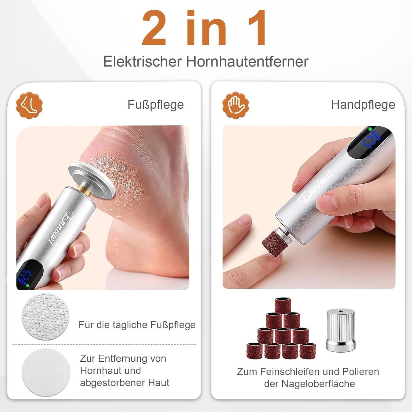 Pedicure: Hornhautentferner elektrisch 10 Stufen USB – Nuovo e nell'imballaggio originale da Suhr venduto da SchnapperCH 2