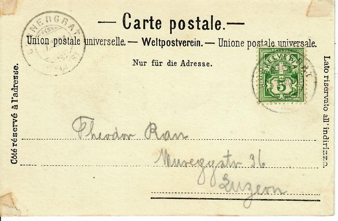 Cartoline postali: Sommet du Gornergrat – Usato da Hochdorf venduto da Ziegel-16 1