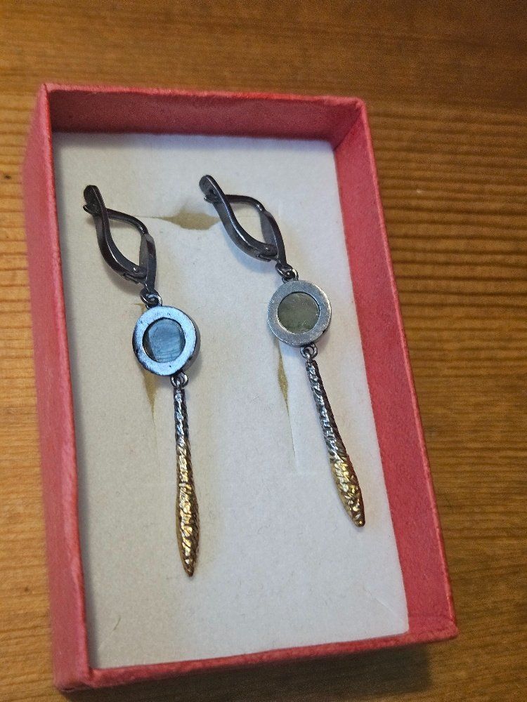 Ohrringe & -stecker: Moldavit Ohringe Silber vergoldet Tschechien – Neu (gemäss Beschreibung) aus Sargans von Chicco051 2