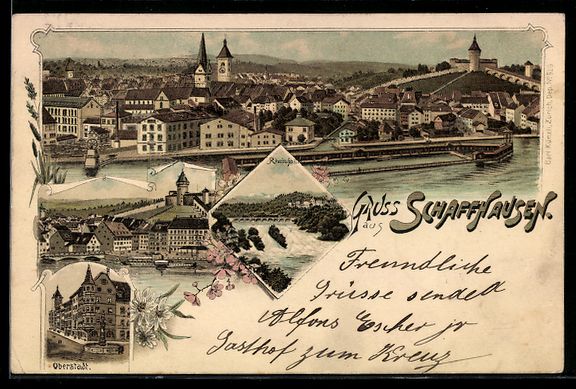 Cartes postales: Litho Schaffhausen, Stadtansicht, Oberst – D'occasion à Berlin par bartko-reher