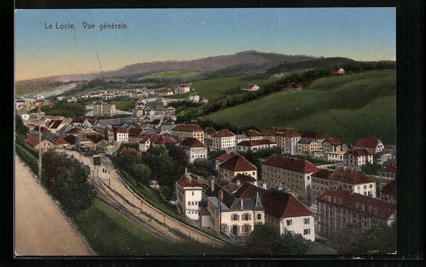 Cartoline postali: AK Le Locle, Vue generale, 1914 – Usato da Berlin venduto da bartko-reher