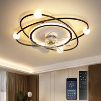 Deckenventilator mit Lampe 58 cm LED dimmbar schwarz