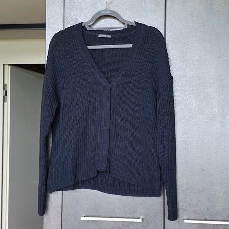 🐸 NILE CARDIGAN L STRICKJACKE MARINE DRUCKKNOPFLEISTE