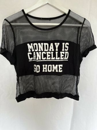 Netz T-Shirt transparent schwarz Gr. S
