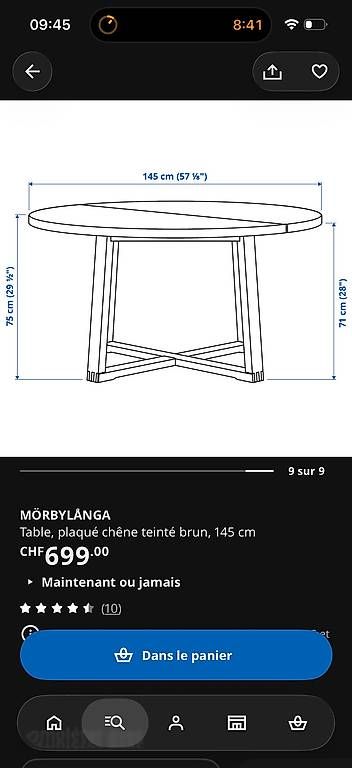Tavoli: Table ronde chêne  – Nuovo e nell'imballaggio originale da Prilly venduto da laura_vend_tout 3