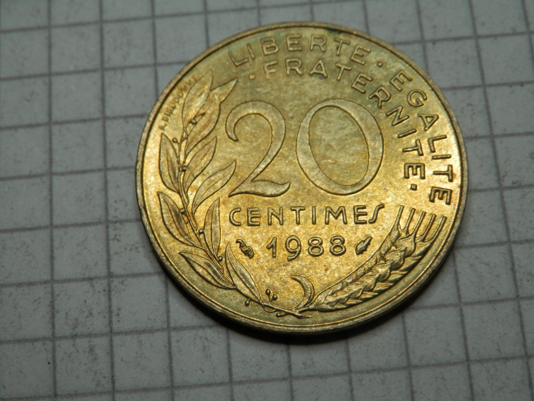 Tutti le monete: Frankreich 20 Centime, 1988 – Usato da Weiach venduto da weiach81