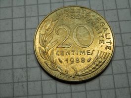 Frankreich 20 Centime, 1988
