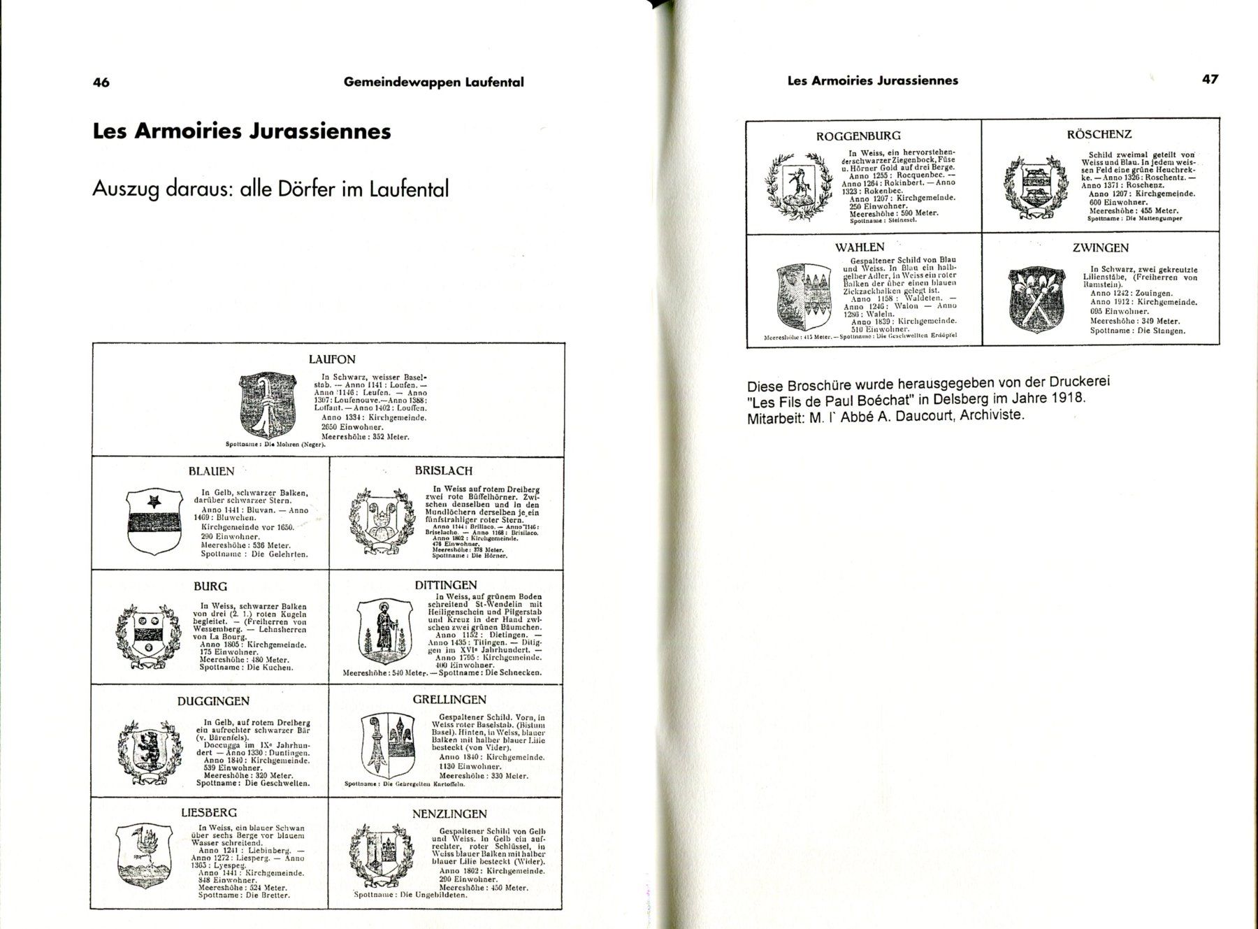 Libri: Kanton Basel-Landschaft, Bezirk Laufen, Gemeindewappen – Usato da Aarau venduto da Elmaar41 3