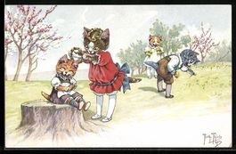 Arthur Thiele: Katzenmädchen binden Blu