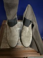 Bottine chaussettes Hogan daim gris taille 36.5.