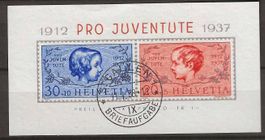 PJ037 - Bloc Pro Juventute 1937 obl. St-Gallen 11.1.1938