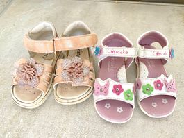 Zwei Paar Echtleder Mädchen Sandalen Twisty, Cupcake. Gr. 22