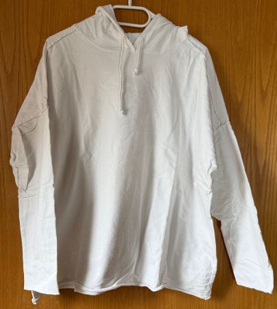Sweatshirt / Hoodie weiss mit Kapuze, Baumwolle