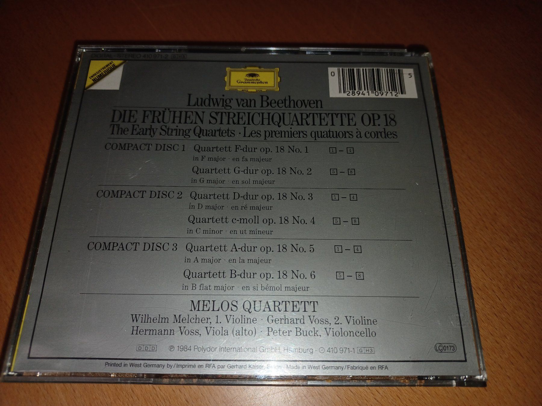CD: CD L.v. Beethoven 'Die frühen Streichquartette' – Nuovo e nell'imballaggio originale da Linthal venduto da Luther 1