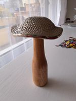 Deko Pilz Mangholz und Metall, 23cm hoch