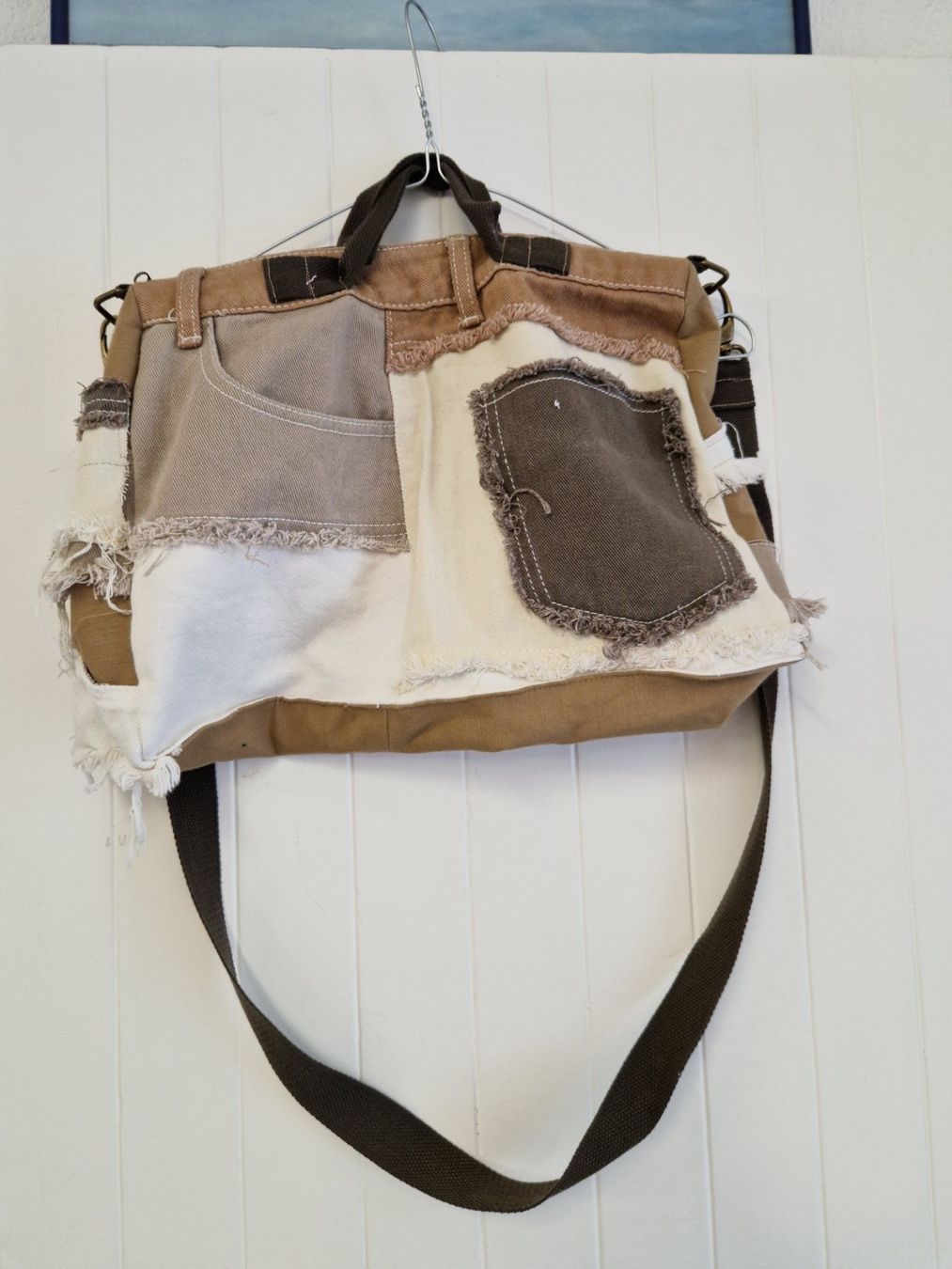Borse da donna: Sac patchwork jeans beige – Nuovo e nell'imballaggio originale da St-Imier venduto da goodber 2