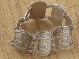 Vintage Armband Azteken Inkas Maya Silber 900 / 16 cm / 19 g