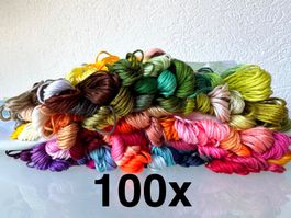 100 x Garn Stickgarn Armbändeli Knüpfen Basteln gratisNadeln