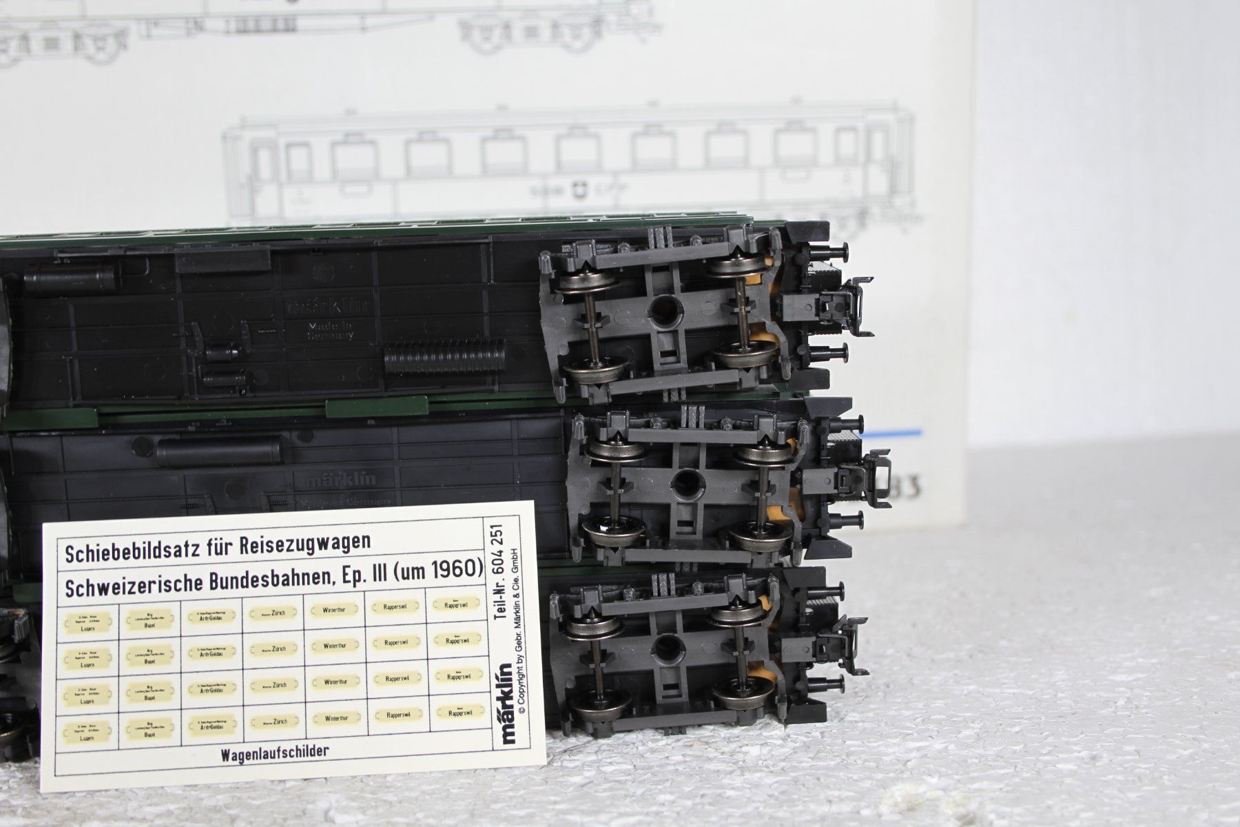 Märklin Modelleisenbahnen: Märklin SBB Wagen-Set ´Schweizer Oldtimer-Personenzug´ – Gebraucht aus Triesen von gleis8 7