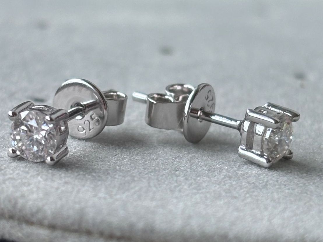 Orecchini pendenti & Orecchini a lobo: Moissanite Studs. 925 Silver, D color . 3 mm stone size. – Nuovo (secondo la descrizione) da Dübendorf venduto da S1973E 4