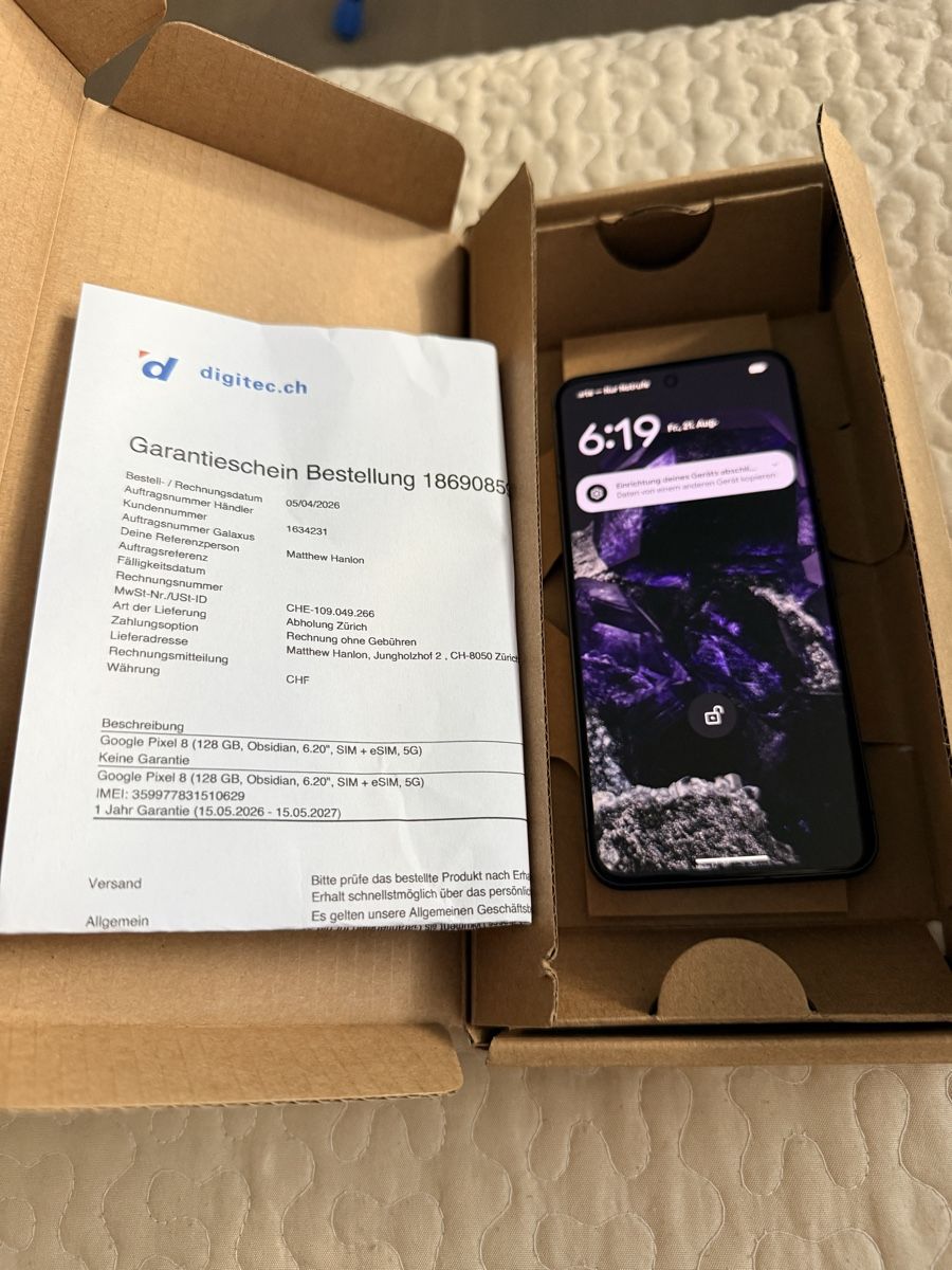 Google Telefoni cellulari / Smartphones: Google Pixel 8 New – Nuovo (secondo la descrizione) da Lausen venduto da AllexAll