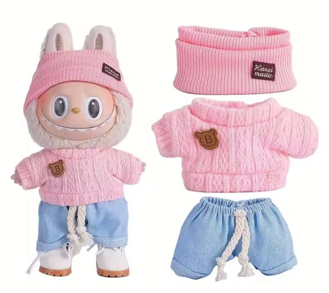 Figuren: Labubu monsters ensemble 3 pièces rose sans peluche – Neu und originalverpackt aus St-Imier von goodber
