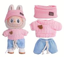 Labubu monsters ensemble 3 pièces rose sans peluche