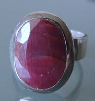 Rubin Silber 925 Fingerring Gr. 52