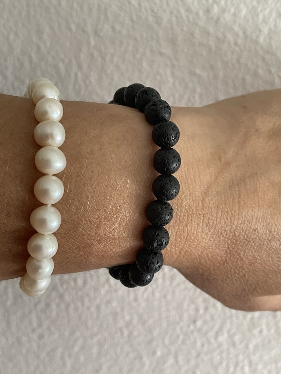 Bracciali & Braccialetti: Bracelet perles de lave corail noir – Usato da Worben venduto da benit.drn 4
