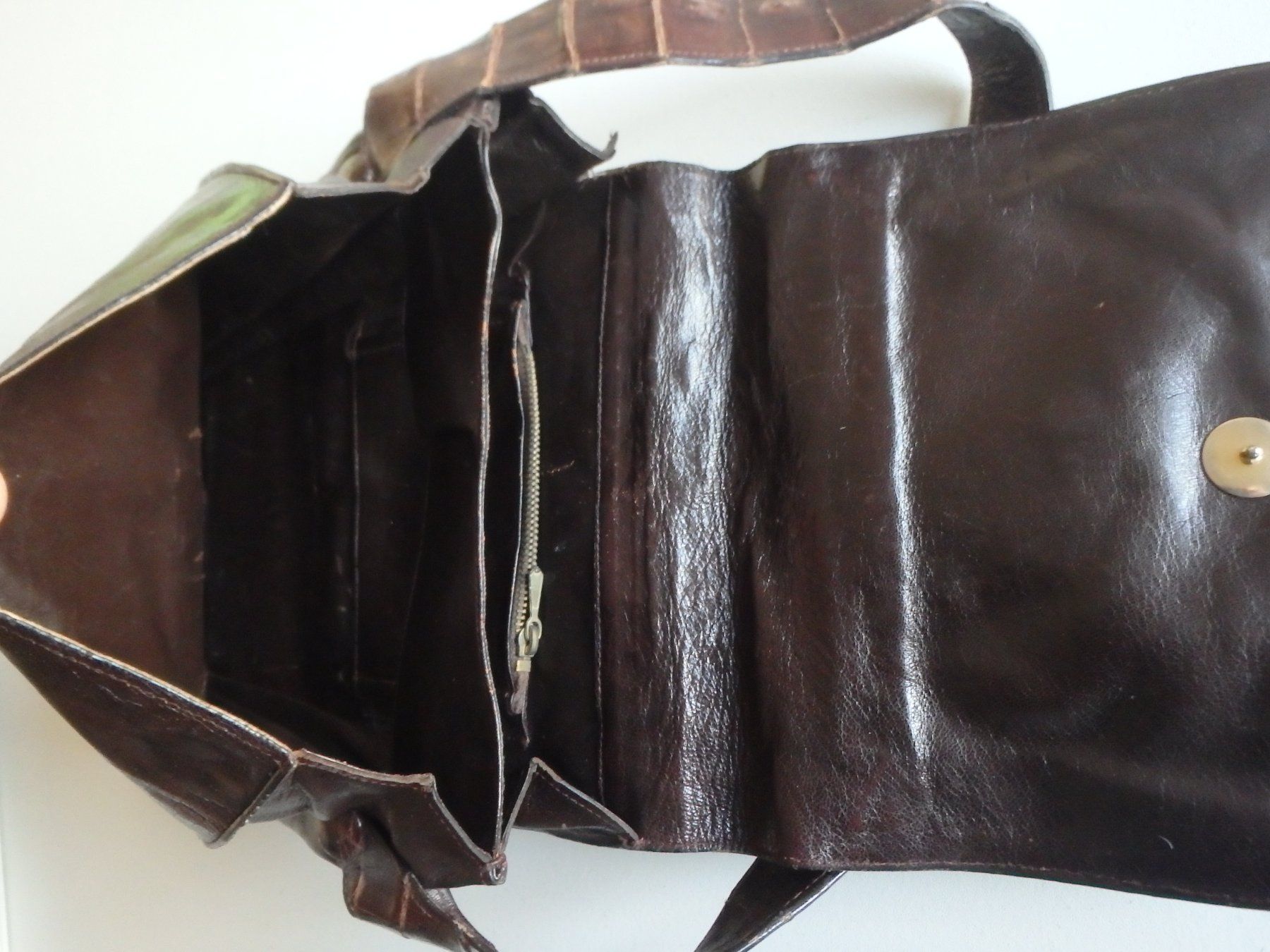 Borse: Vintage echt Kroko Herren oder Damen Tasche mit Doppelfach – Usato da Schöfflisdorf venduto da pullux 5