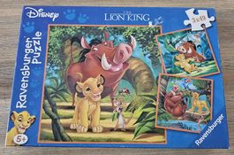 Ravensburger Puzzle "König der Löwen" 3x49 Teile, Top!