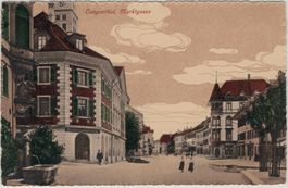 BE 235 Künstler-AK LANGENTHAL Marktgasse, Bank in Langenthal