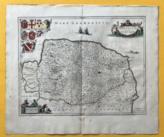 Janssonius Norfolk, England Mare Germanicum um 1650