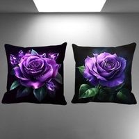 🌹Kristall-Rosen Kissenbezüge – Glam Style 💜✨