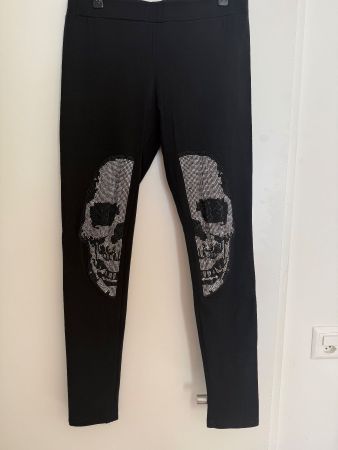 Coole Leggings mit Totenkopf-Motiv, Grösse M, Schwarz💀