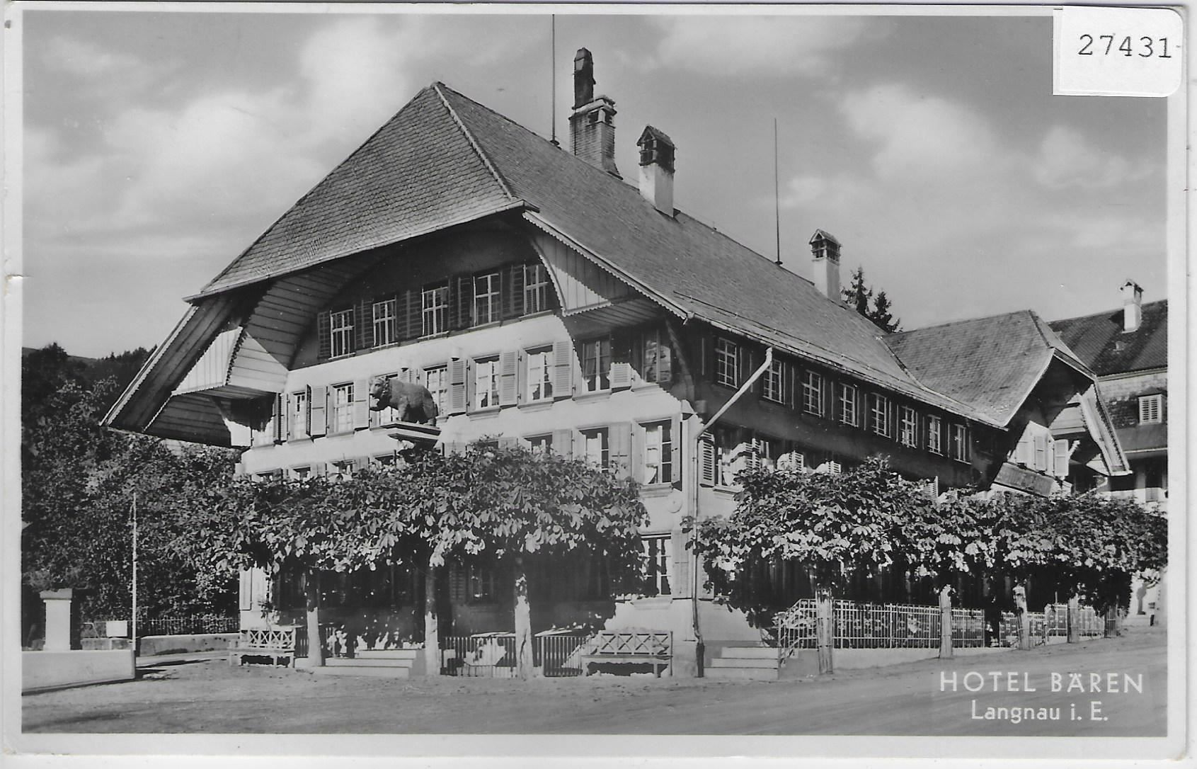 Cartes postales: Hotel Bären - Langnau i.E. – D'occasion à Ettingen par Kartenplanet