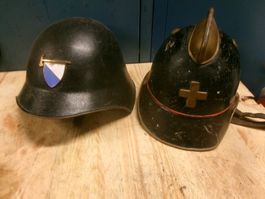 Alte Feuerwehr Schutzhelme  -  Deko -Sammler -Kenner Teil