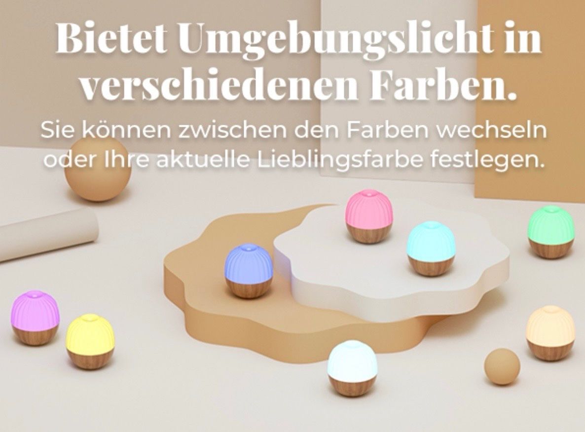 Duftöldiffusoren: Aroma Diffuser, 300ml weiss- braun Holz Optik – Neu und originalverpackt aus Basel von Seifehuesli 2
