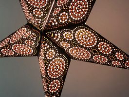 Leuchtstern - marrakesh black/white - 60cm / mit Kabel + LED