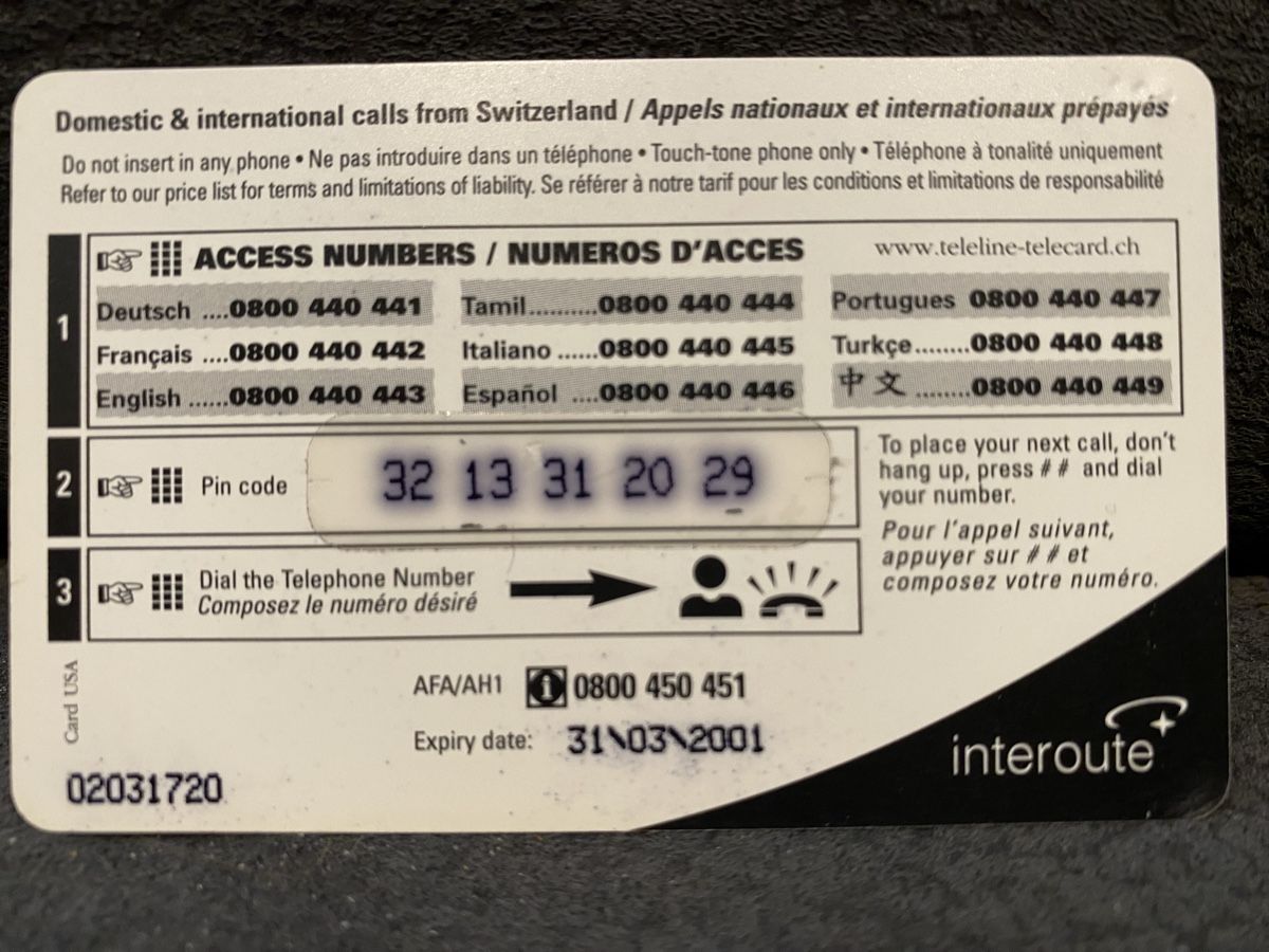 Telefon- & Taxkarten: Teleline – Gebraucht aus Lausanne von babacard10 1