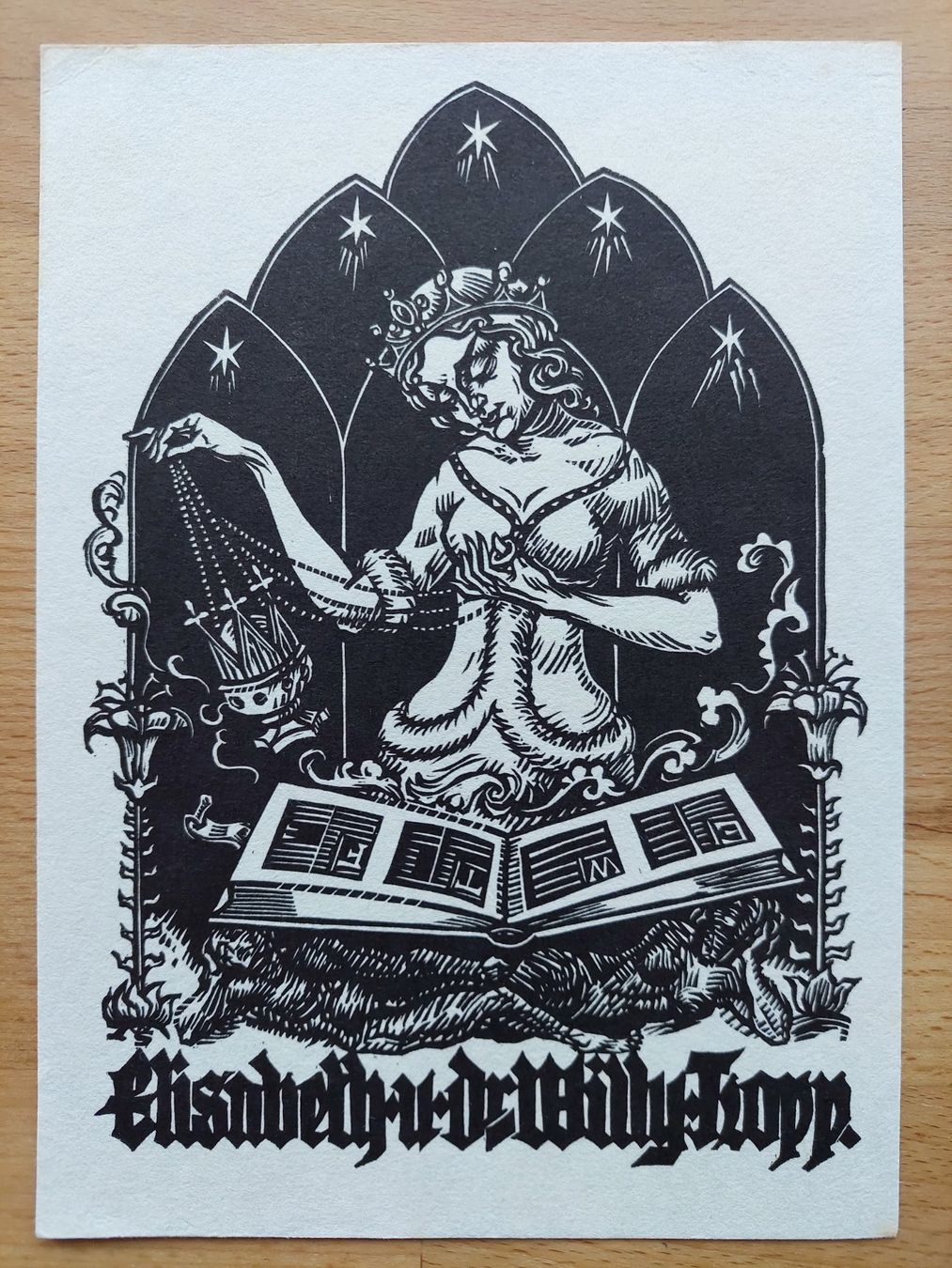 Xilografie: Exlibris Walter Clemens Schmidt - Original Holzschnitt – Usato da Obfelden venduto da Exlibris-Art