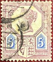1887 Briefmarke Grossbritannien 5 Pence,